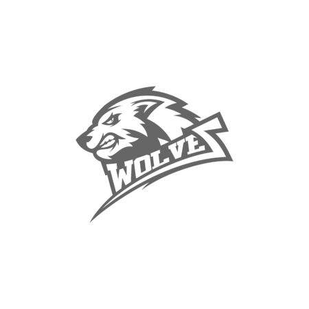 Modern professional Wolf logo for a sport team. Wolf logo vector illustration.のイラスト素材