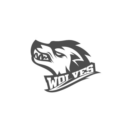 Modern professional Wolf logo for a sport team. Wolf logo vector illustration.のイラスト素材