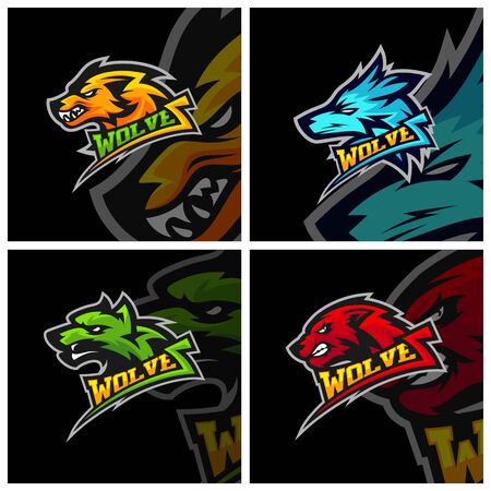 Modern professional Wolf logo for a sport team. Wolf logo vector illustration.のイラスト素材
