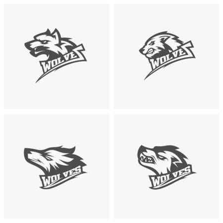 Modern professional Wolf logo for a sport team. Wolf logo vector illustration.のイラスト素材