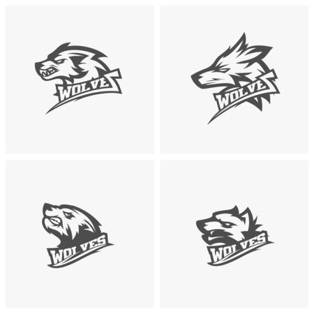 Modern professional Wolf logo for a sport team. Wolf logo vector illustration.のイラスト素材