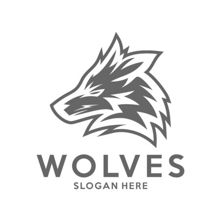 Modern professional Wolf logo for a sport team. Wolf logo vector illustration.のイラスト素材