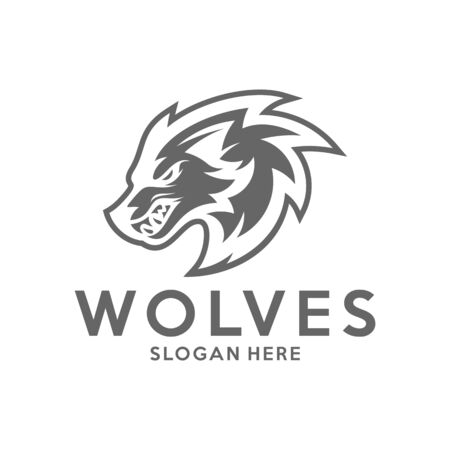 Modern professional Wolf logo for a sport team. Wolf logo vector illustration.のイラスト素材