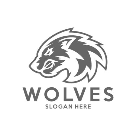 Modern professional Wolf logo for a sport team. Wolf logo vector illustration.のイラスト素材