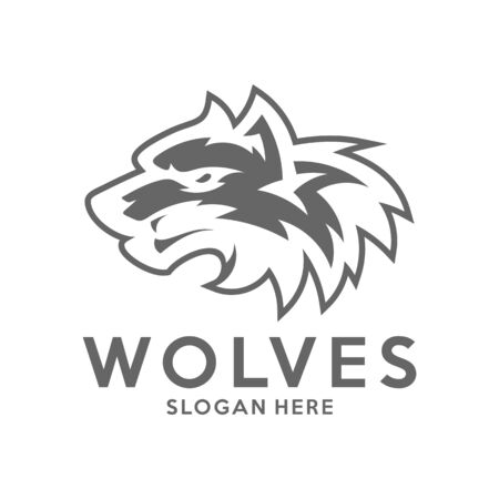 Modern professional Wolf logo for a sport team. Wolf logo vector illustration.のイラスト素材