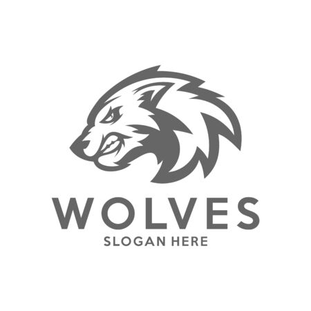 Modern professional Wolf logo for a sport team. Wolf logo vector illustration.のイラスト素材