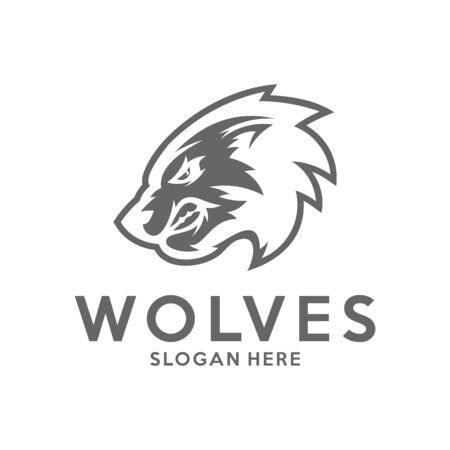 Modern professional Wolf logo for a sport team. Wolf logo vector illustration.のイラスト素材