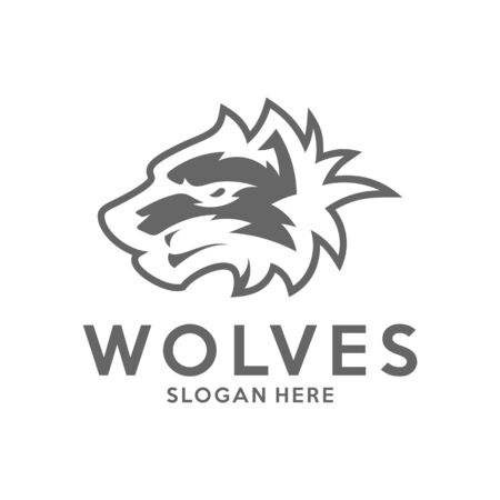 Modern professional Wolf logo for a sport team. Wolf logo vector illustration.のイラスト素材