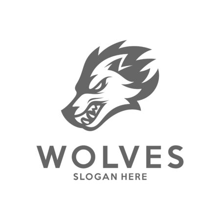 Modern professional Wolf logo for a sport team. Wolf logo vector illustration.のイラスト素材