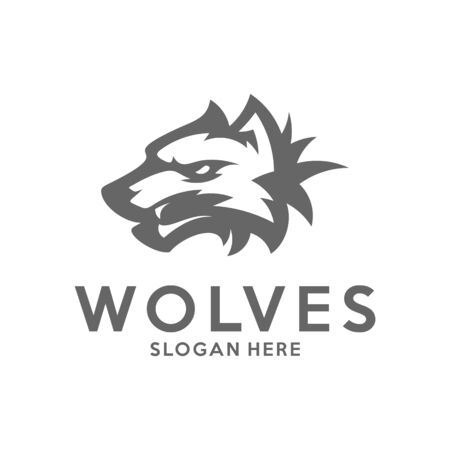 Modern professional Wolf logo for a sport team. Wolf logo vector illustration.のイラスト素材