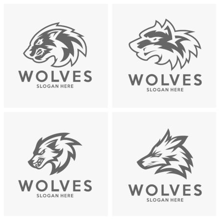 Modern professional Wolf logo for a sport team. Wolf logo vector illustration.のイラスト素材