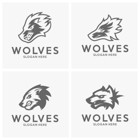 Modern professional Wolf logo for a sport team. Wolf logo vector illustration.のイラスト素材