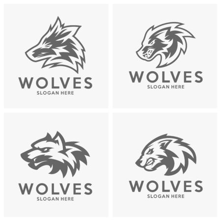 Modern professional Wolf logo for a sport team. Wolf logo vector illustration.のイラスト素材