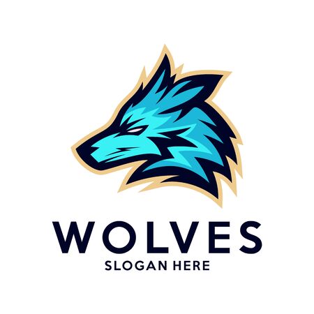 Modern professional Wolf logo for a sport team. Wolf logo vector illustration.のイラスト素材