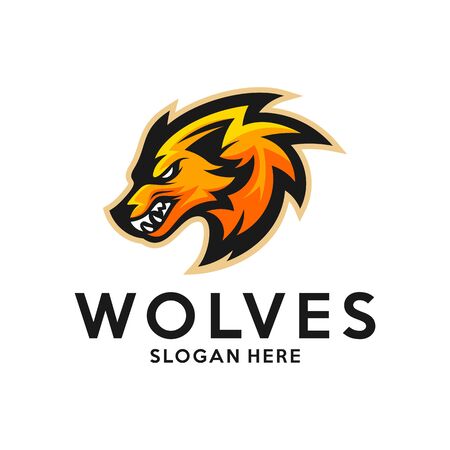 Modern professional Wolf logo for a sport team. Wolf logo vector illustration.のイラスト素材