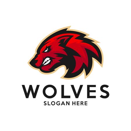 Modern professional Wolf logo for a sport team. Wolf logo vector illustration.のイラスト素材