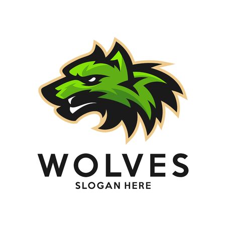 Modern professional Wolf logo for a sport team. Wolf logo vector illustration.のイラスト素材