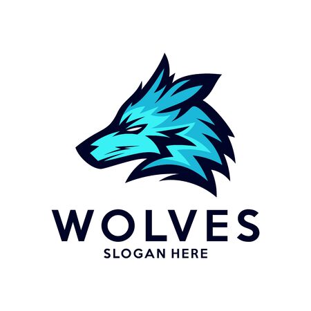 Modern professional Wolf logo for a sport team. Wolf logo vector illustration.のイラスト素材