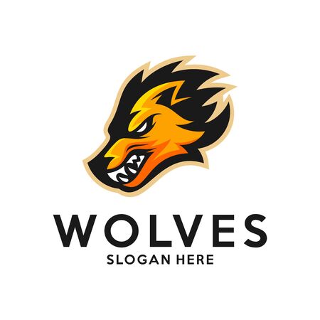 Modern professional Wolf logo for a sport team. Wolf logo vector illustration.のイラスト素材