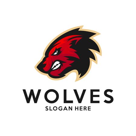 Modern professional Wolf logo for a sport team. Wolf logo vector illustration.のイラスト素材