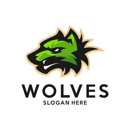 Modern professional Wolf logo for a sport team. Wolf logo vector illustration.のイラスト素材