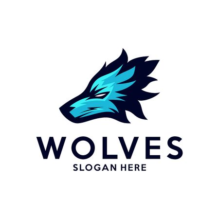 Modern professional Wolf logo for a sport team. Wolf logo vector illustration.のイラスト素材