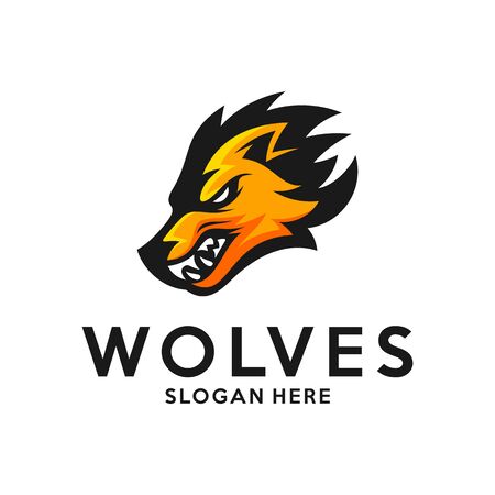 Modern professional Wolf logo for a sport team. Wolf logo vector illustration.のイラスト素材