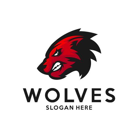Modern professional Wolf logo for a sport team. Wolf logo vector illustration.のイラスト素材