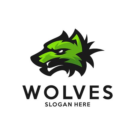 Modern professional Wolf logo for a sport team. Wolf logo vector illustration.のイラスト素材