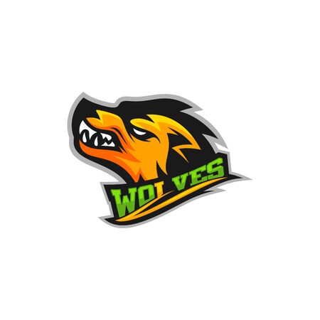 Modern professional Wolf logo for a sport team. Wolf logo vector illustration.のイラスト素材