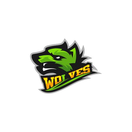 Modern professional Wolf logo for a sport team. Wolf logo vector illustration.のイラスト素材