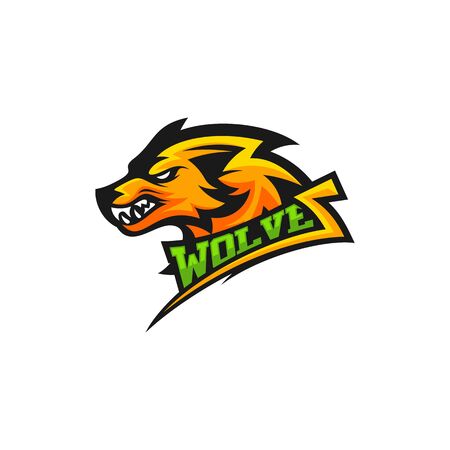 Modern professional Wolf logo for a sport team. Wolf logo vector illustration.のイラスト素材