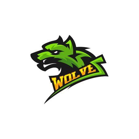 Modern professional Wolf logo for a sport team. Wolf logo vector illustration.のイラスト素材