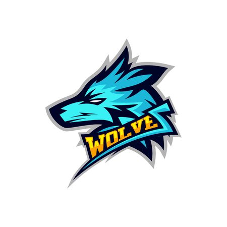Modern professional Wolf logo for a sport team. Wolf logo vector illustration.のイラスト素材