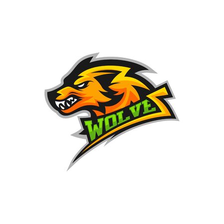 Modern professional Wolf logo for a sport team. Wolf logo vector illustration.のイラスト素材