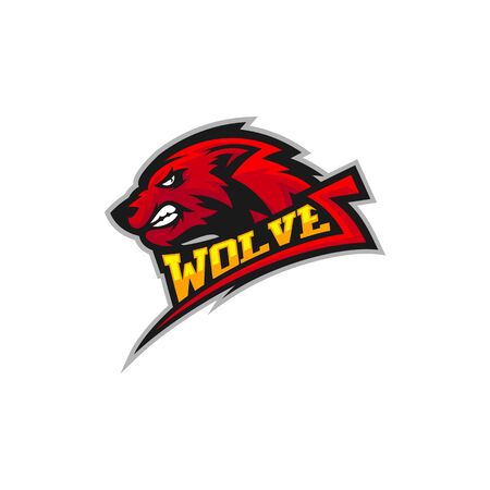 Modern professional Wolf logo for a sport team. Wolf logo vector illustration.のイラスト素材