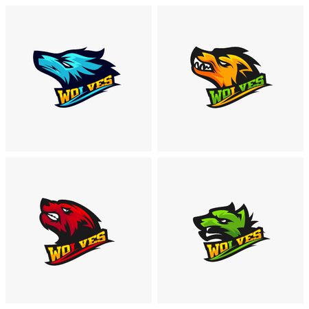 Modern professional Wolf logo for a sport team. Wolf logo vector illustration.のイラスト素材