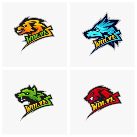 Modern professional Wolf logo for a sport team. Wolf logo vector illustration.のイラスト素材