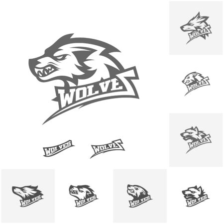 Modern professional Wolf logo for a sport team. Wolf logo vector illustration.のイラスト素材