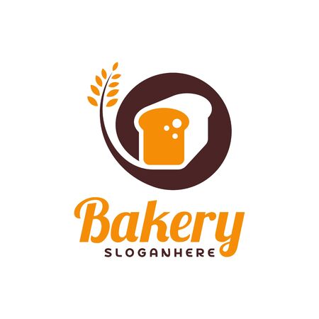 Food Bread logo vector. Bakery emblem design. Food logo vector template.のイラスト素材