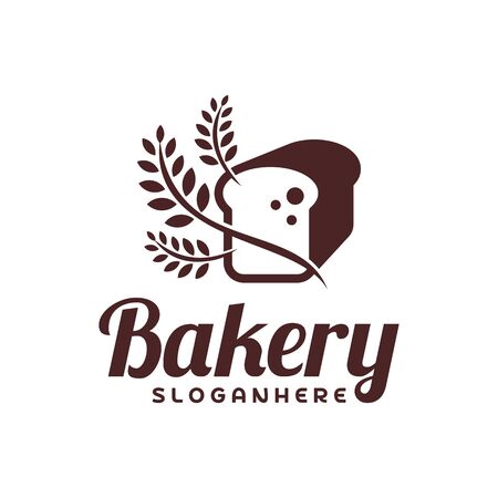 Food Bread logo vector. Bakery emblem design. Food logo vector template.のイラスト素材