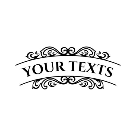 Elegant retro flourish decor. Retro Vintage Insignias or Logotypes. Vector design elements, business signs, logos, identity, labels, badges and objects.のイラスト素材