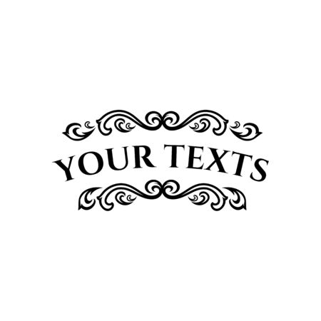 Elegant retro flourish decor. Retro Vintage Insignias or Logotypes. Vector design elements, business signs, logos, identity, labels, badges and objects.のイラスト素材
