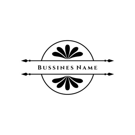Elegant retro flourish decor. Retro Vintage Insignias or Logotypes. Vector design elements, business signs, logos, identity, labels, badges and objects.のイラスト素材