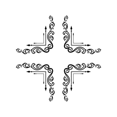 Elegant retro flourish decor. Retro Vintage Insignias or Logotypes. Vector design elements, business signs, logos, identity, labels, badges and objects.のイラスト素材