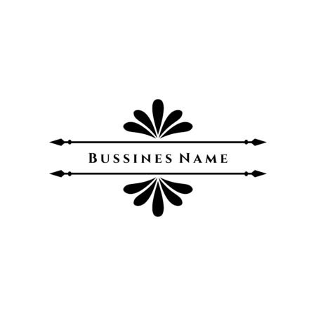 Elegant retro flourish decor. Retro Vintage Insignias or Logotypes. Vector design elements, business signs, logos, identity, labels, badges and objects.のイラスト素材
