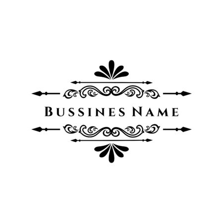 Elegant retro flourish decor. Retro Vintage Insignias or Logotypes. Vector design elements, business signs, logos, identity, labels, badges and objects.のイラスト素材