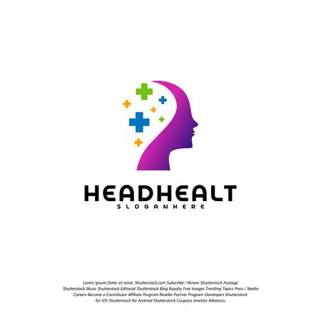 Head Health logo template vector, Head intelligence logo designs concept vectorのイラスト素材