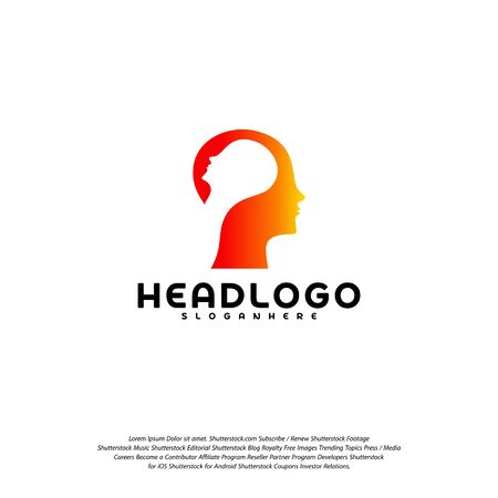 Colorful Mind logo vector, Head intelligence logo designs concept vectorのイラスト素材