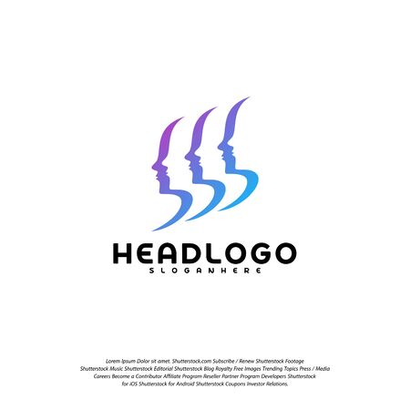 Colorful Mind logo vector, Head intelligence logo designs concept vectorのイラスト素材